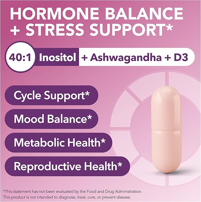 Intimate Rose Myo-Inositol & D-Chiro Inositol Blend - 40:1 Blend Ratio - Women's Daily Wellness Support - Vitamin D & Ashwagandha, 3 Bottles