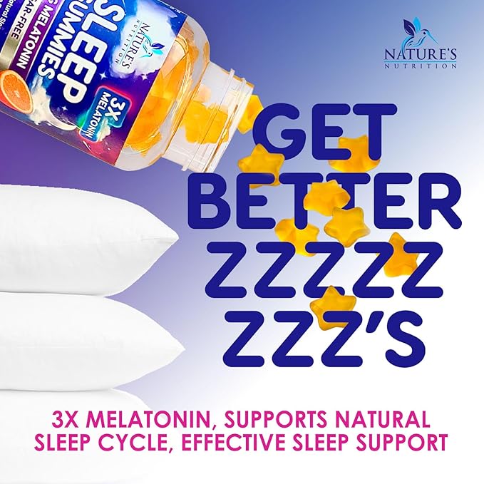 Melatonin Sleep Gummies - 6mg Per Serving - Sugar-Free Sleep Support Melatonin Gummy for Adults - Extra Strength Sleeping Gummy Supplement - Supports Restful Sleep - Tasty Orange Flavor - 120 Gummies