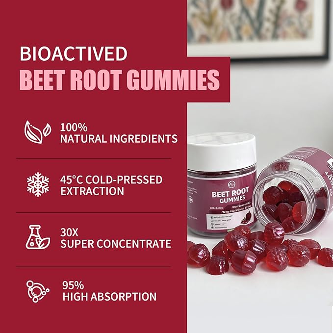 M inch Beet Root Gummies & Quercetin Gummies - Blood* Pressure Support & Immune Support
