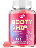 Booty Gummies for Women - BBL Gummies with Bovine Collagen Peptides - Herbal Blend with Aguaje, Fenugreek, Kwao Krua, Wild Yam, Blessed Thistle, Vitamin C & Zinc - Delicious Peach Flavor