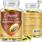 Ubiquinol CoQ10 600 MG Softgels with Omega-3 & Shilajit & PQQ, Advanced Dual-Delivery Coenzyme-Q10, Active CoQ10 Ubiquinol Supplement for Fertility, Antioxidant, Heart, Brain & Energy, 120 Servings