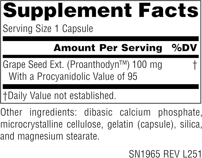 Source Naturals Grape Seed Extract, Proanthodyn, Antioxidant Protection*, 100 mg - 60 Capsules