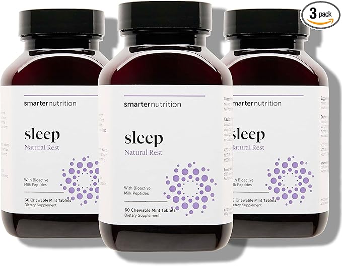 SMARTERNUTRITION Smarter Sleep Melatonin Dissolvable Tablets 4.5mg + Natural Clinically Proven Lactium® for Sleep & Stress Support - Mint Flavor Melatonin Tablets - Non-GMO-180 Count[90-Day Supply]