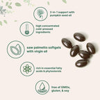 Micro Ingredients Saw Palmetto with Pumpkin Seed Oil for Men, 240 Softgels| Cold-Pressed Extract | Virgin Oil Formula | Rich in Essential Fatty Acids & Phytosterols | Non-GMO, Gluten & Soy Free