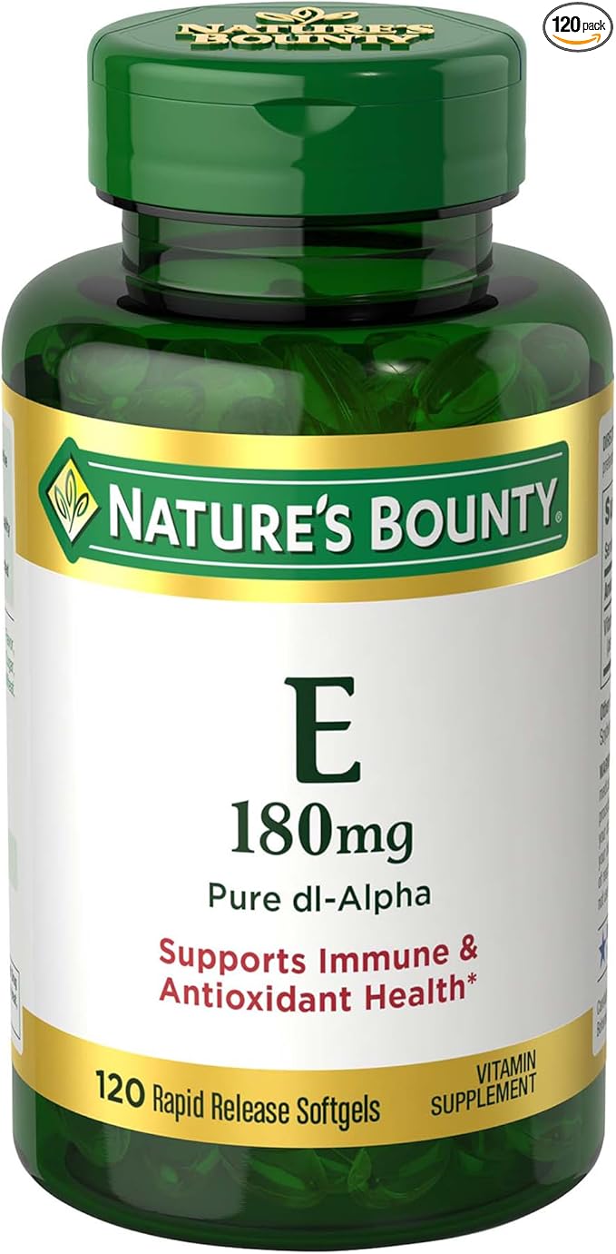 Nature's Bounty Vitamin E Pills and Supplement Softgels, Supports Antioxidant Health, 400iu, 120 Count
