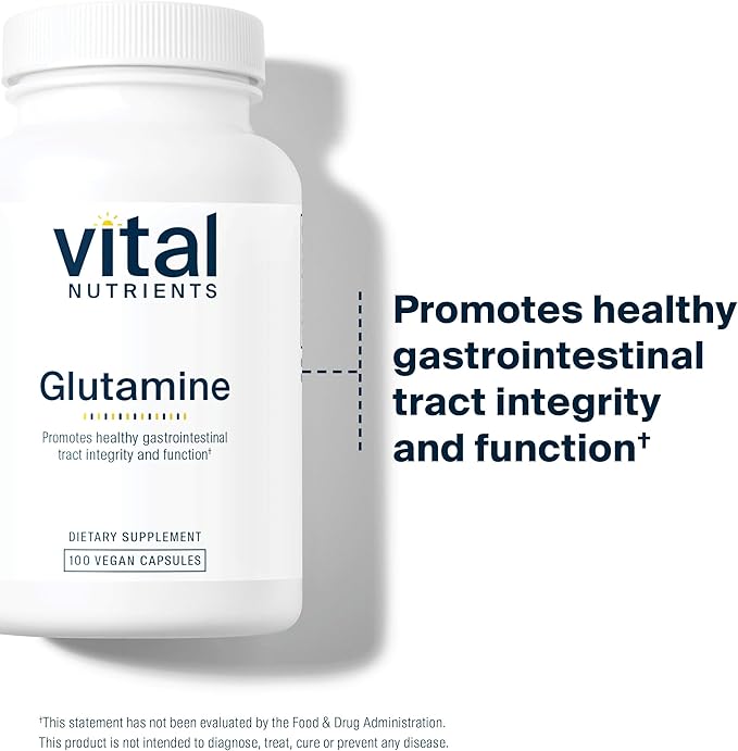 Vital Nutrients Glutamine - 3400mg L-Glutamine - Healthy Gastrointestinal Tract Function - Gluten, Dairy, Soy Free - Non-GMO - 90 Glutamine Capsules