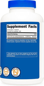 Nutricost Vitamin B12 (Methylcobalamin) 5000mcg, 240 Capsules - Vegetarian Caps, Non-GMO, Gluten Free B12 Supplement