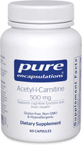Pure Encapsulations Acetyl-L-Carnitine 500 mg - Memory & Brain Supplement - Brain Support & Focus* - Gluten Free & Non-GMO - 60 Capsules