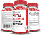 Justified Laboratories (2 Pack Vital Grow XL Extreme 2000MG Performance Gummies Advanced Formula Formulated with ACV Pomegranate Beet Juice Powder B12 Vegan Non GMO 120 Gummys