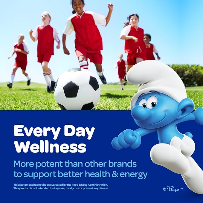 Smurfs Kids Multivitamin Gummies | Multivitamin Gummies for Kids with 15 Vitamins & Minerals | Made with Real Fruit | Doctor Developed | Non-GMO and No Artificial Flavors or Colors | 60 Gummies