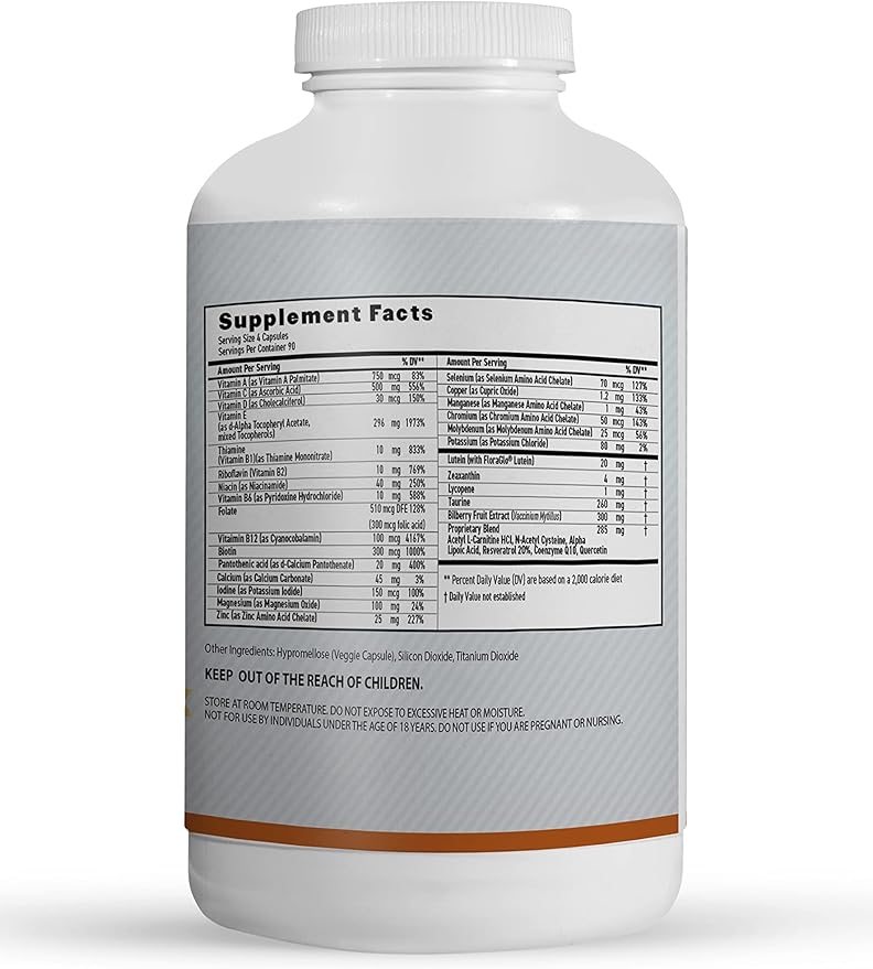 MaxiVision AREDS 2 Whole Body Formula - AREDS 2 Eye Vitamins with Lutein and Zeaxanthin - for Macular Support - Eye Supplements for Eye Strain - 360 Capsules