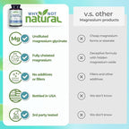 Why Not Natural Magnesium Glycinate 500 mg Capsules Supplement - Vegan, No Filler - Supports Sleep and Relaxation