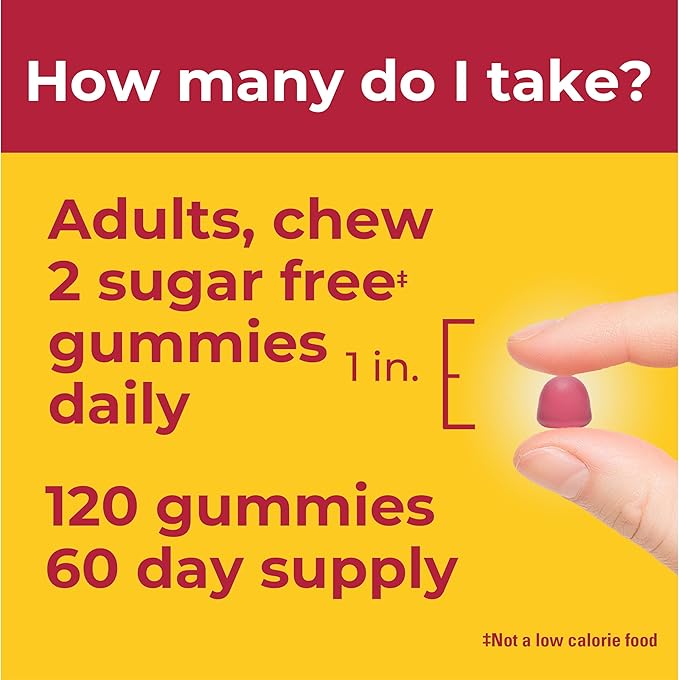 Nature Made Zero Sugar Hair Skin Nails Gummies,Biotin 2500 mcg per Serving,120 Sugar Free Gummies,60 Day Supply,(Pack of 2)