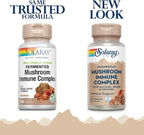 SOLARAY Maitake, Reishi, & Shiitake Mushroom Complex Capsules - Mushroom Supplement for Men & Women, 600 mg per Serving, Immune Health Support - 100 Veg Caps