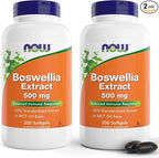 Now Boswellia Extract 500 mg, 200 Softgels (Pack of 2) - Standardized Extract Supplement