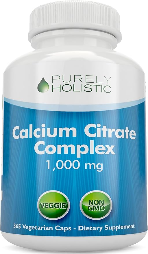 Calcium Citrate 1000mg | Healthy Bone & Teeth Support | High Absorption Cal Citrate | Gentle on Digestion | Vegan & Non-GMO | 3 Month Supply | Calcium Supplements for Women & Men | 365 Capsules