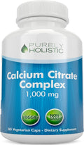 Calcium Citrate 1000mg | Healthy Bone & Teeth Support | High Absorption Cal Citrate | Gentle on Digestion | Vegan & Non-GMO | 3 Month Supply | Calcium Supplements for Women & Men | 365 Capsules