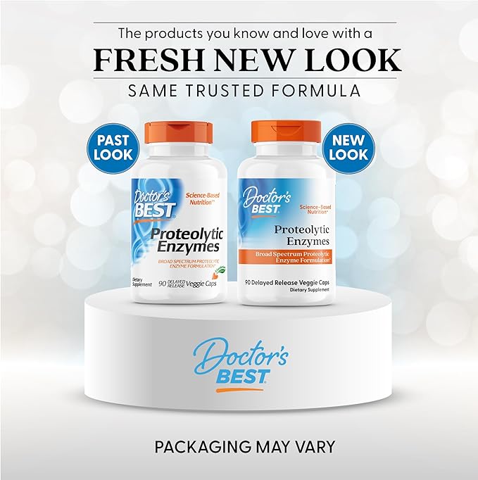 Doctor's Best Proteolytic Enzymes Supplement for Men & Women - Supports Protein Digestion, Caps for Digestive Wellness, Bromelain, Protease, & Papain Blend, Supports Metabolic Health - 90 Veg Capsules