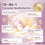 VivoNu Prenatal Vitamins for Women, Vitamin D3, K2, B6, B12, C with Folic Acid, DHA, Choline, Probiotic, Iron, Calcium, Zinc & Magnesium, 300 Pregnancy Multivitamin Softgels (1 Bag / 300 softgels)