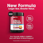 Optimum Nutrition Amino Energy Powder Plus Focus, with BCAA, Electrolytes, and Caffeine, Fruit Punch, 65 Servings (Packaging May Vary)