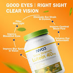 NYO3 Lutein & Zeaxanthin 40mg with Blueberry, Eyes Vitamins and Mineral Supplement– Multivitamins for Eye & Vision Health | Antioxidant Support, 30 Softgels