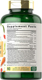 Carlyle Vitamin B Complex Whole Foods Blend | 240 Capsules | with B1, B2, B6, B12, Biotin, Niacin, and Methylfolate | Vegetarian, Non-GMO & Gluten Free Supplement