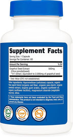 Nutricost Grapefruit Seed Extract 60 Capsules for 60 Servings Per Bottle - Gluten Free and GMO Free