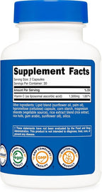 Nutricost Liposomal Vitamin C (1,500mg) 60 Capsules - High Absorption Vitamin C, Vegan, Gluten-Free, 30 Servings