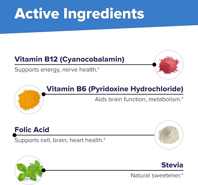 Superior Source No Shot Vitamin B-12 Cyanocobalamin 5000 mcg, B-6, Folic Acid 800 mcg - Support Brain & Heart Health - Aids Natural Energy Levels - 100 Sublingual Dissolving Tablets