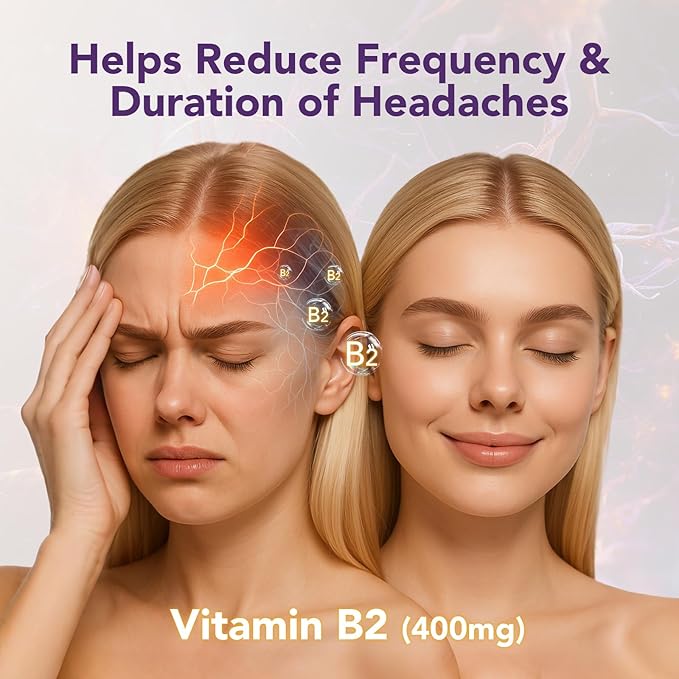 Vitamin B2 Gummies 400mg | Riboflavin 400mg with CoQ10 150mg, Magnesium 200mg | B2 Vitamin 400mg for Kids & Adults, Nervous System & Skin Health | 60 Vegan Chewables | Unflavored