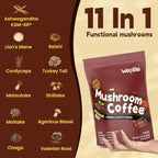 Mushroom Coffee Original Black 11 in 1 Adaptogenic Mushrooms Blend with Ashwagandha KSM-66,Lions Mane,Reishi,Turkey Tail Instant Mushroom Coffee for Boost Energy, Focus 30 Servings