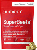 Humann SuperBeets Heart Chews + CoQ10-150mg of CoQ10 Plus Beetroot & Grape Seed Extract, Blood Pressure Support, Support Healthy Blood Flow, Circulation, 60 Count