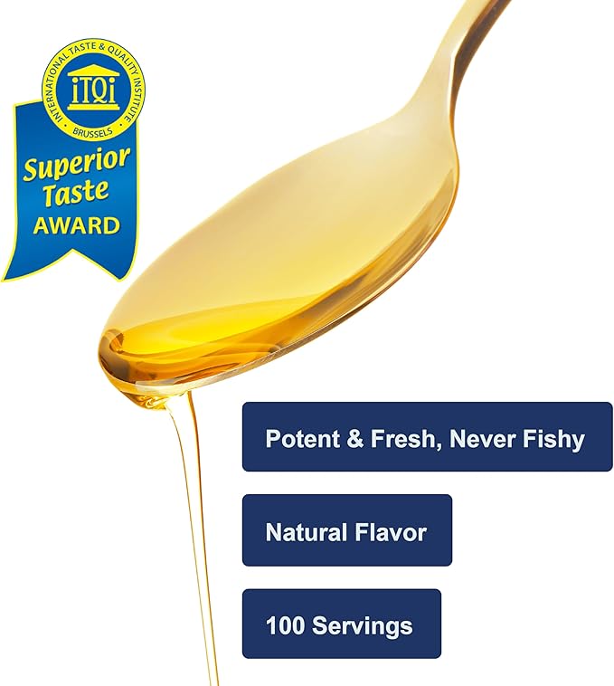 Carlson - Cod Liver Oil, 1100 mg Omega-3s, Wild-Caught Norwegian Arctic Cod-Liver Oil, Sustainably Sourced Nordic Fish Oil Liquid, Unflavored, 500 ml (16.9 Fl Oz)