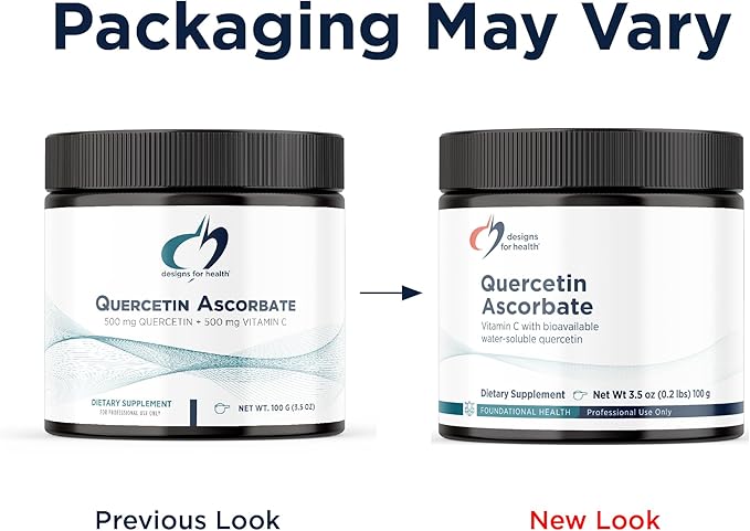 Designs for Health Quercetin-Ascorbate Powder - 240mg QuerceSOL™ Supplement - Vitamin C to Help Support Normal Histamine Response - Easy Drink Add-in, Vegan (77 Servings / 100g)