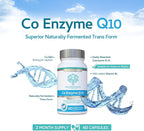 Co Enzyme Q10 CoQ10 300mg 60 Capsules - Superior Naturally Fermented Trans Form