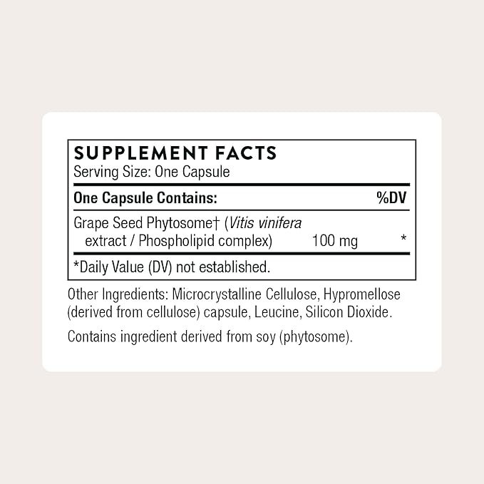 THORNE - Grape Seed Extract (Formerly O.P.C.-100) - Grape Seed Phytosome for Antioxidant Support* - 60 Capsules