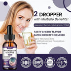 Magnesium Glycinate Liquid Drops 500mg, with Vitamin B6, Ashwagandha, L - Theanine, Chamomile, Magnesium Glycinate Supplement High Absorption for Sleep, Stress, Energy, Mood - Cherry Flavor