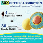 Liposomal NMNH (Dihydronicotinamide Mononucleotide) 500mg - NMN Supplement Alternative - NMNH Supplement to Boost NAD+ Levels as We Age, for Anti-Aging, Energy & Focus - 3 Packs