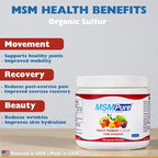 KALA HEALTH MSMPure Fast Dissolving Fruit Punch Flavored Fine MSM Powder Crystals – US-Made MSM for Joint Health, Skin Appearance, and Hair & Nail Support – 8.8 oz, Organic Sulfur
