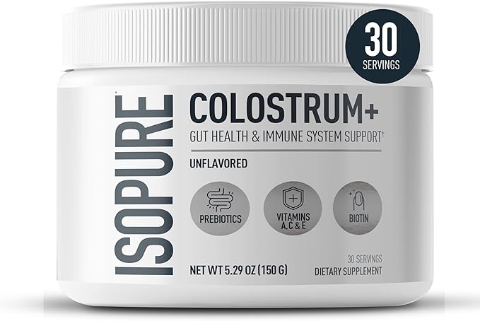 Isopure Colostrum + Gut Health & Immune System Support, 30 Servings (Pack of 1)