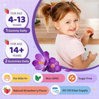 Saffron Gummies for Kids & Adults, 20-in-1 Saffron Supplements with 88.5mg Saffron Extract, B6, B12, C, D3, Magnesium for Calm, Focus, Nerve, Sugar Free, Vegan, Non-GMO - Strawberry Flavor, 120 Counts