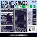 NAKED Chocolate Peanut Butter Mass - 1,280 Calories, 50G Protein, Nothing Artificial. All Natural Weight Gainer Protein Powder - 8Lb Bulk, GMO Free, Gluten Free & Soy Free