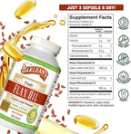 Barlean's Vegan Flaxseed Oil Supplements, Cold-Pressed Flax Seed Supplement Softgels with 1650 mg ALA Fatty Acids, 250 Count