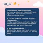 LOVEBUG Probiotics for Kids – Probiotic Chewables with Prebiotic Fiber for Age 4+,Daily Children's Gut Health & Digestive Support Supplement, Sugar-Free Berry Flavor, 30 Count