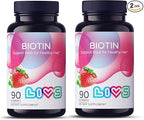 LIVS Biotin Gummies 10000mcg – Supports Healthy Hair, Skin & Nails | Vitamin B7 Supplement for Women & Men | Natural Grape Flavor | Vegan, Gluten Free & Non-GMO | 180 Count with 90 Servings