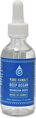 Pure Hawaii Deep Ocean Magnesium Drops – Made in Hawaii – with Other Trace Minerals – Easy to Take Liquid 2 Fl. Oz. -Support Brain, Immune, and Heart Health