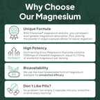 Organics Ocean Pure Magnesium Glycinate with Zinc - Maximum Strength Chelated Magnesium Supplement for Women and Men for Muscle Cramps and Sleep Support - 90 Capsule