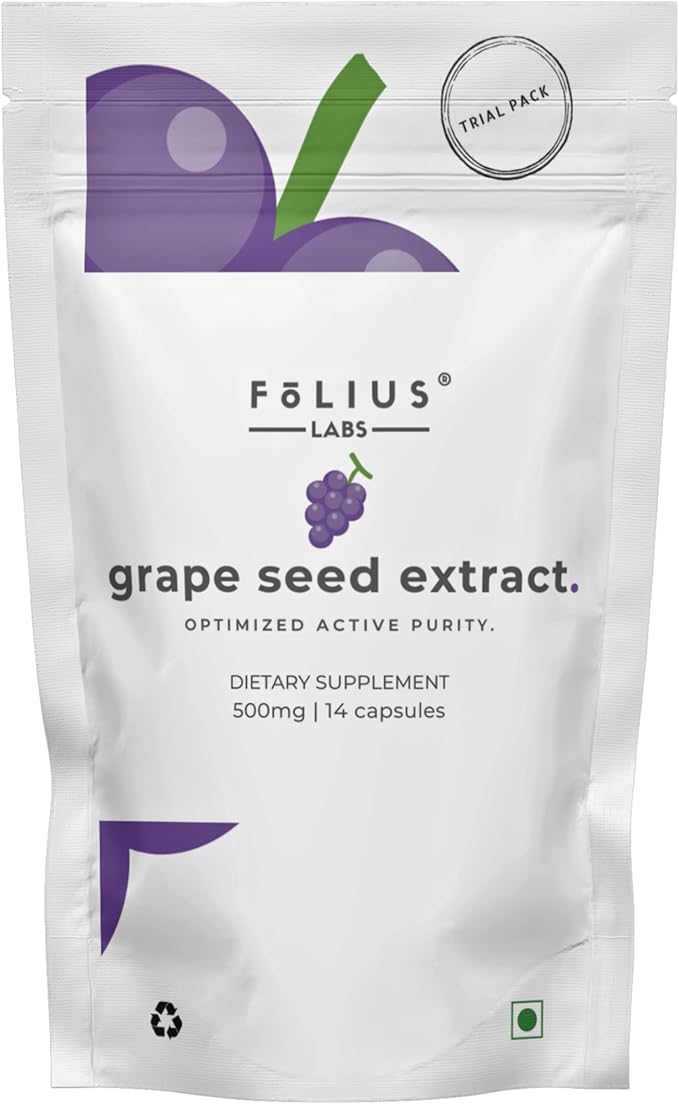 Grape Seed Extract 500mg - 95% OPCs Polyphenols - High Strength Grape Seed Supplement - Support Cardiovascular Health – (Trial Pack)