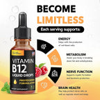 Vitamin B12 Liquid Drops - Vegan B12 vitamins 5000 mcg Methylcobalamin Fast-Acting Sublingual B Complex Liquid Vitamin B2, B3, B6 - Non-GMO, No Dairy, Soy & Sugar, Raspberry Flavor, 2 fl. oz.