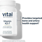 Vital Nutrients Vitamin K2-7 - Promotes Cardiovascular, Heart, Bone Health* - Vitamin K2 + MK7 - Vegan Supplement - Gluten, Dairy, Soy Free - Non-GMO - 60 Capsules